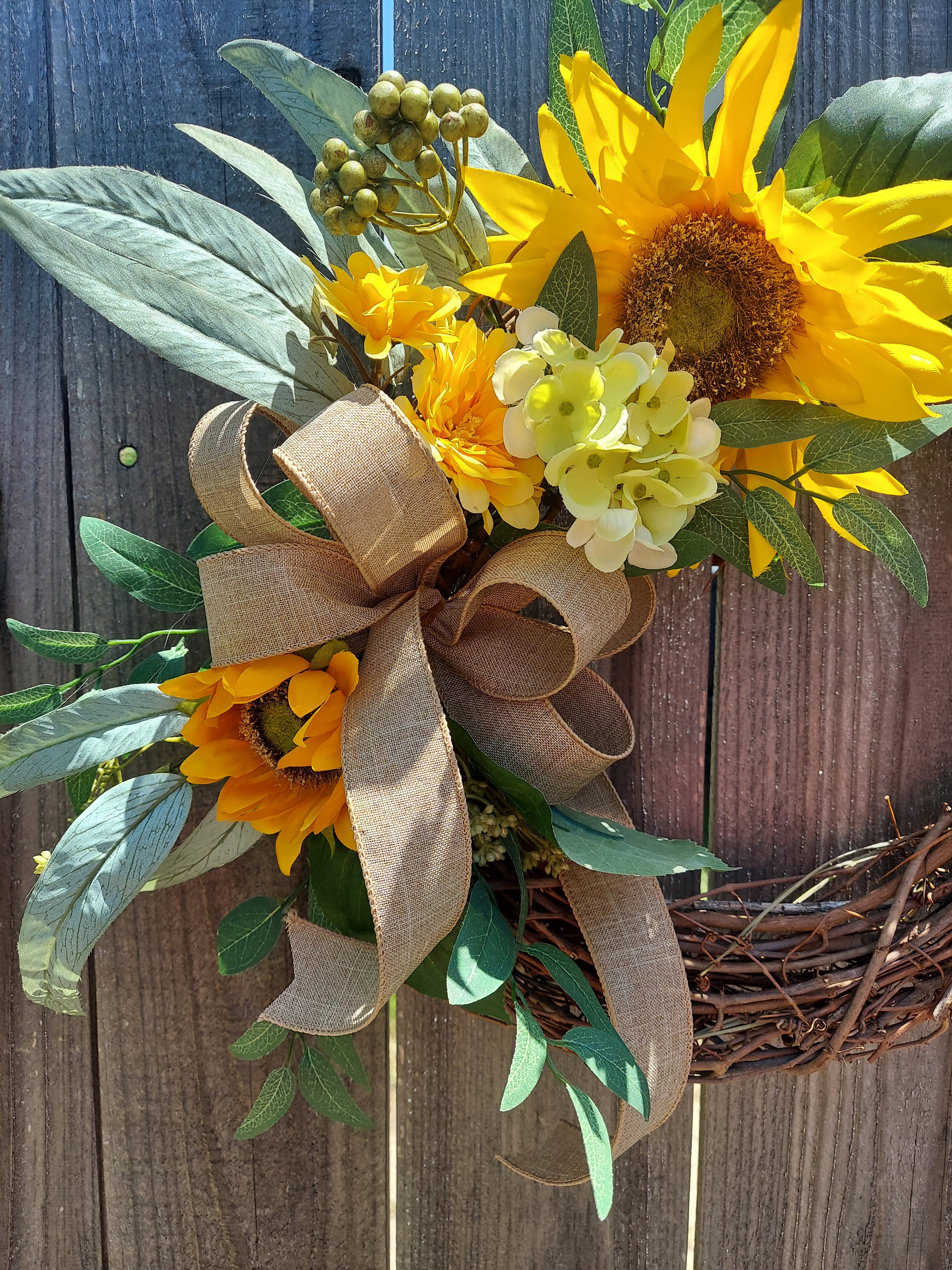 An Array of Wreaths, LLC - Wholesale Wreath - Small Sunflower Wreath1