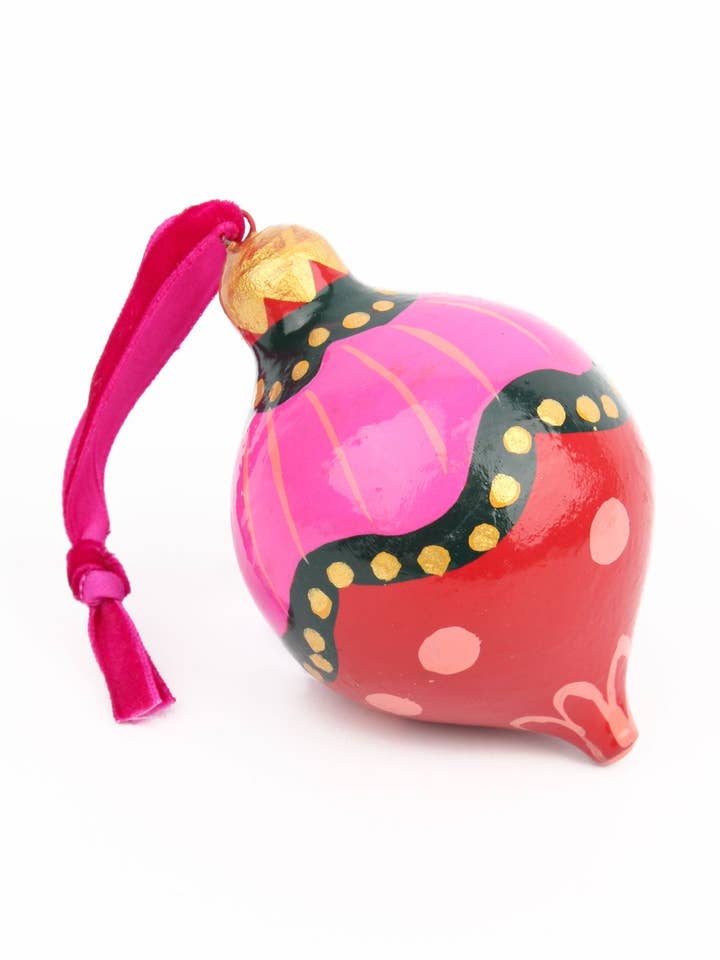 RAINBOW WAVY TEARDROP BAUBLE DECORATION for wholesale by My Doris