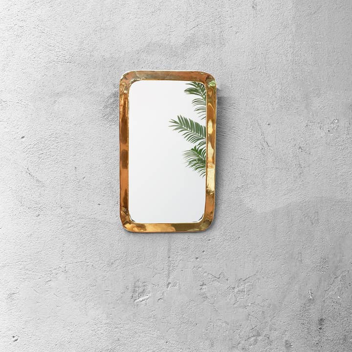 Palmeraies - Wholesale Wall Mirror - Handmade Rectangle Mirrors - Gold Brass Frame Mirror2