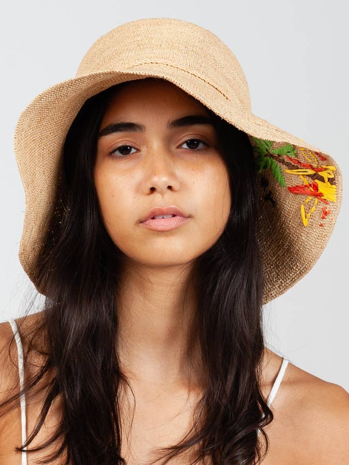 HBL1143-CRAFT CROCHET BUCKET-TROPICAL for wholesale by Lucca Couture