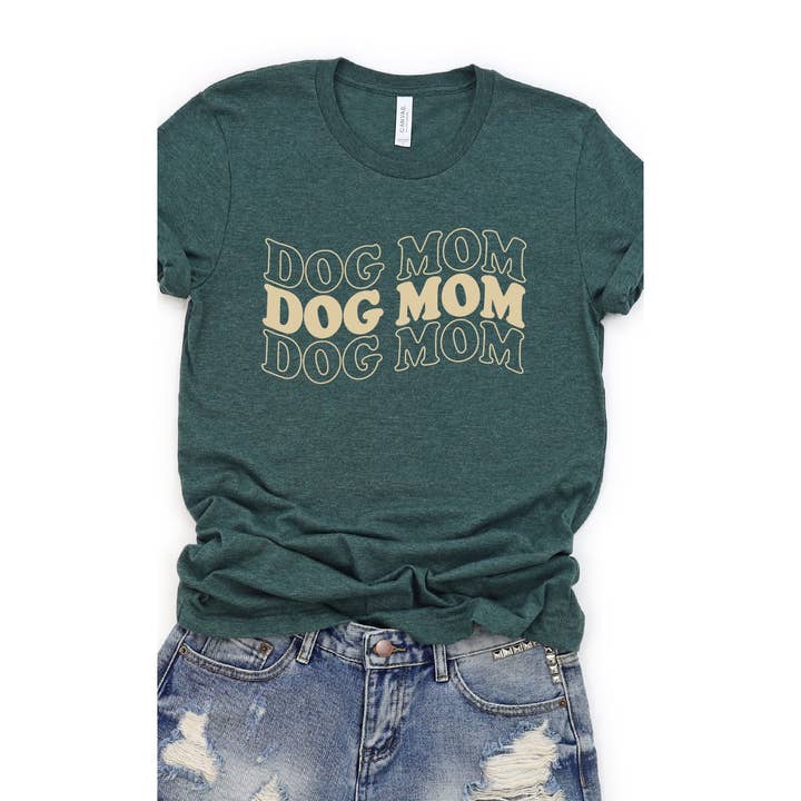 Retro Dog Mom Graphic Tee for wholesale by Kissed Apparel
