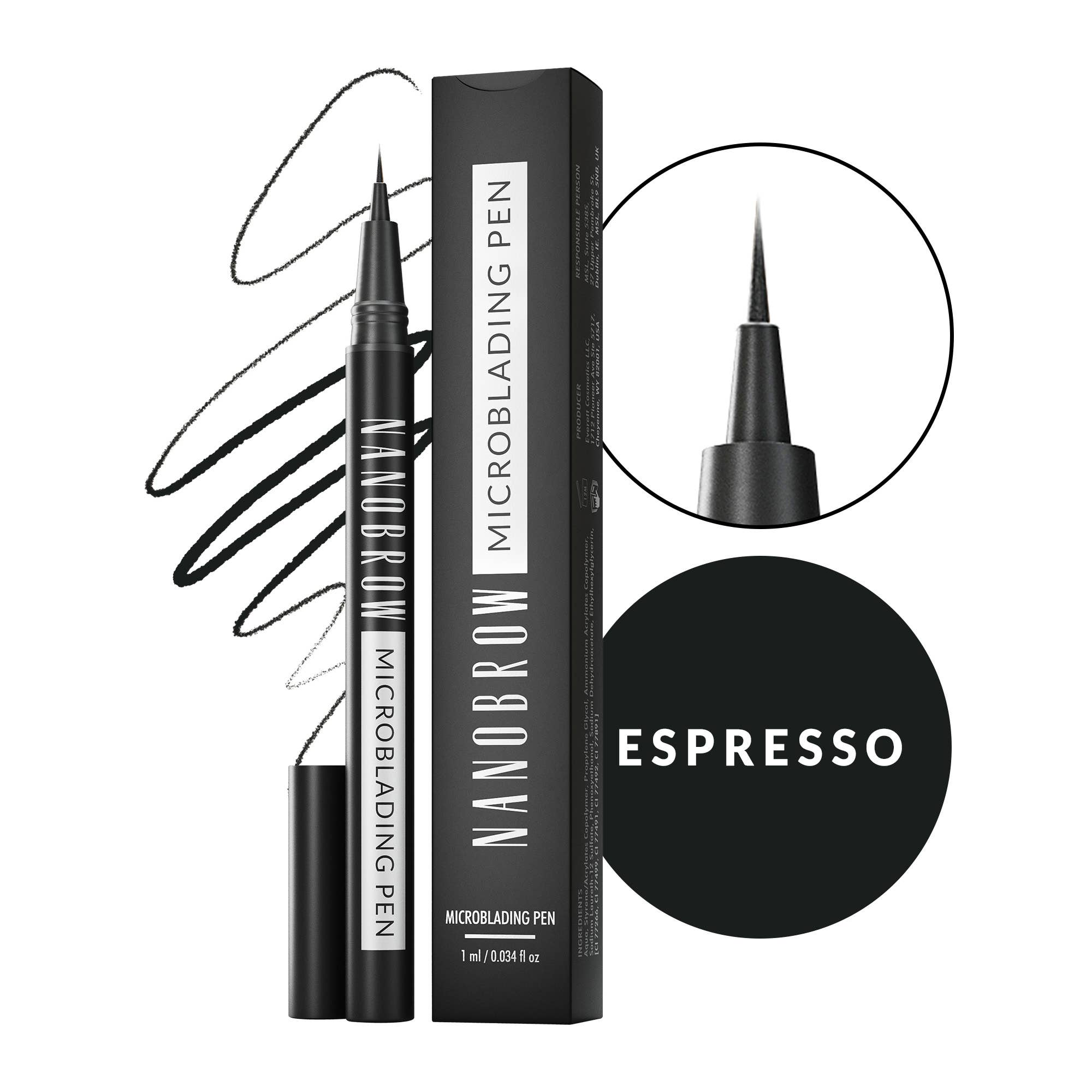 Everett Cosmetics - Wholesale Eyebrow Pencil/Filler - Nanobrow Microblading Pen Espresso  - brow makeup pen0