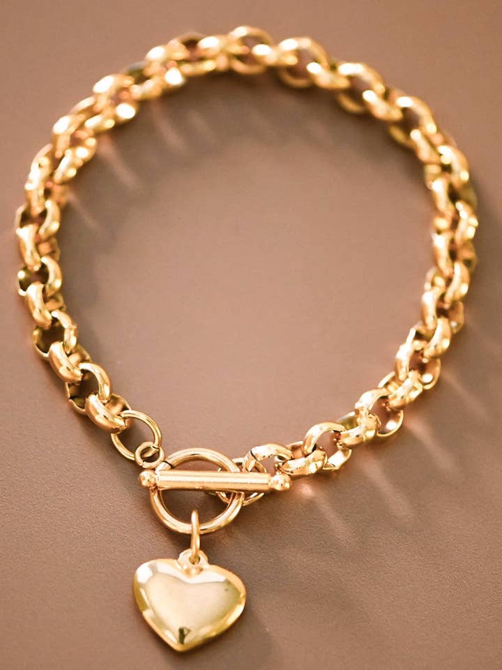 18K guldpläterat vattentätt armband i rostfritt stål - 7528 för wholesale av Mia Accessories