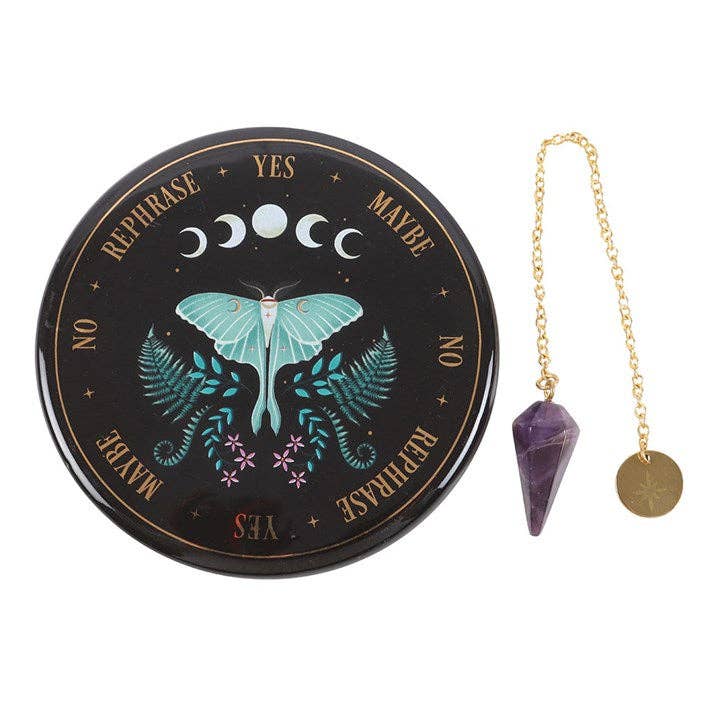 Something Different Wholesale - Vendita all'ingrosso Attrezzatura per meditazione - Kit di Divinazione con Pendolo e Luna Moth2