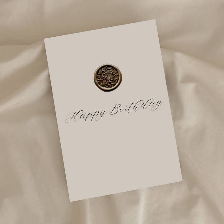 Happy Birthday Greeting Card WITH WAX SEAL for wholesale by Simple Creation Studio