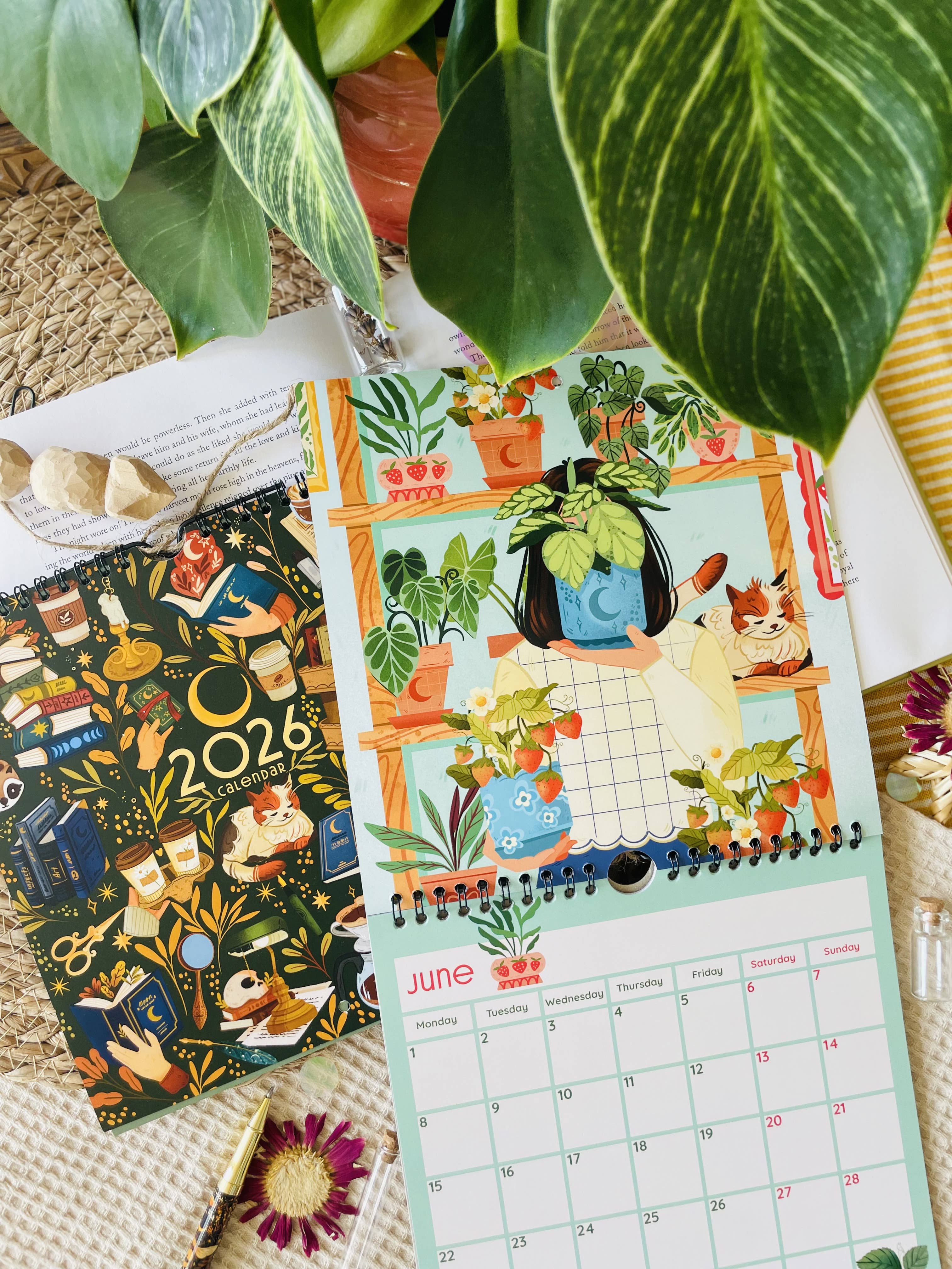 Split Moon Studios - Wholesale Calendar - 2026 Wall Calendar Floral Calendar - 21*21 CM Sized Calendar7