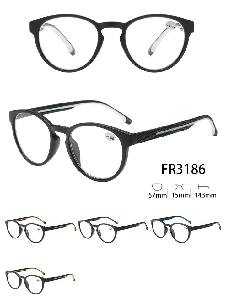 FR3186, Round Style Frame Reading Glasses/Readers for wholesale by Prime Opticals