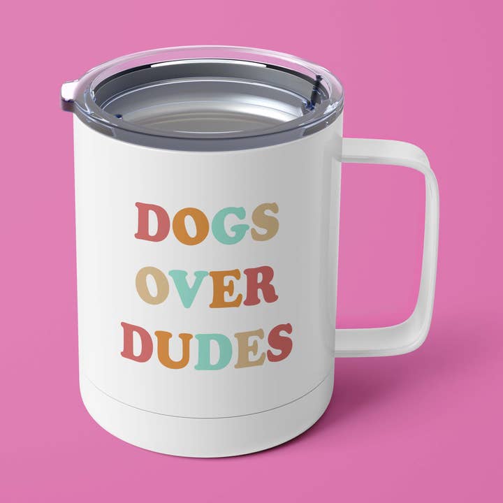 Dogs over Dudes Retro Style Mug for wholesale by The Dapper Paw