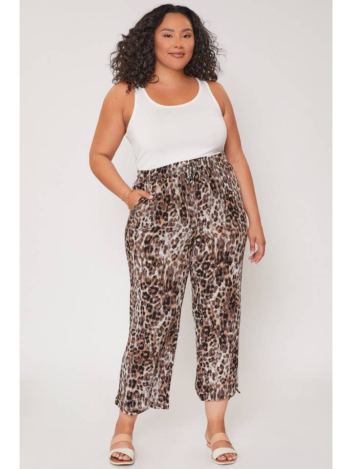 YMI - Wholesale Pants - Women's - Plus Elastic Waist Flood With Drawstring Hem-XF1175CG4