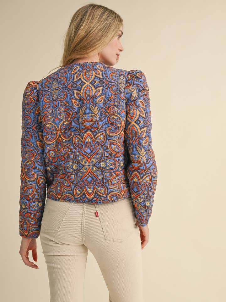 &MERCI - Wholesale Jacket - Women's - EXCLUSIVE PRINT QUILTED PAISLEY PRINT JACKET MJK363428