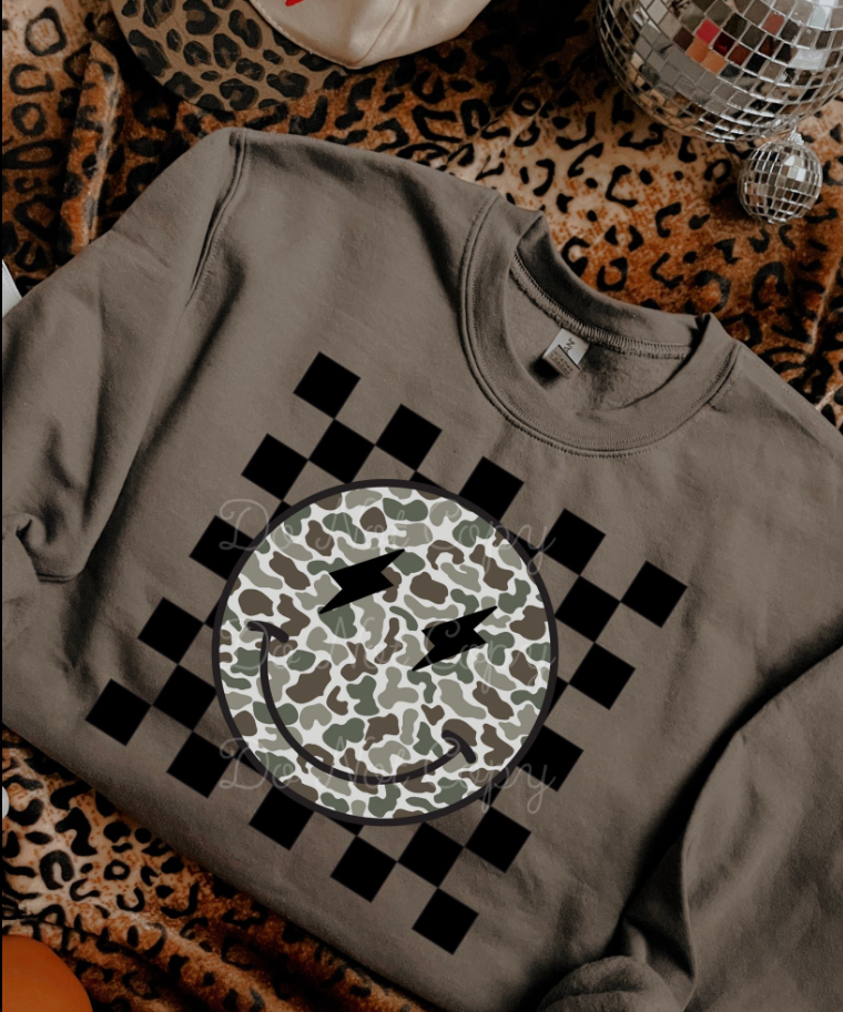 Southern Backroad Tees LLC – wholesale Graphic sweatshirt – Women’s – Camo Happy Tee/Sweatshirt0