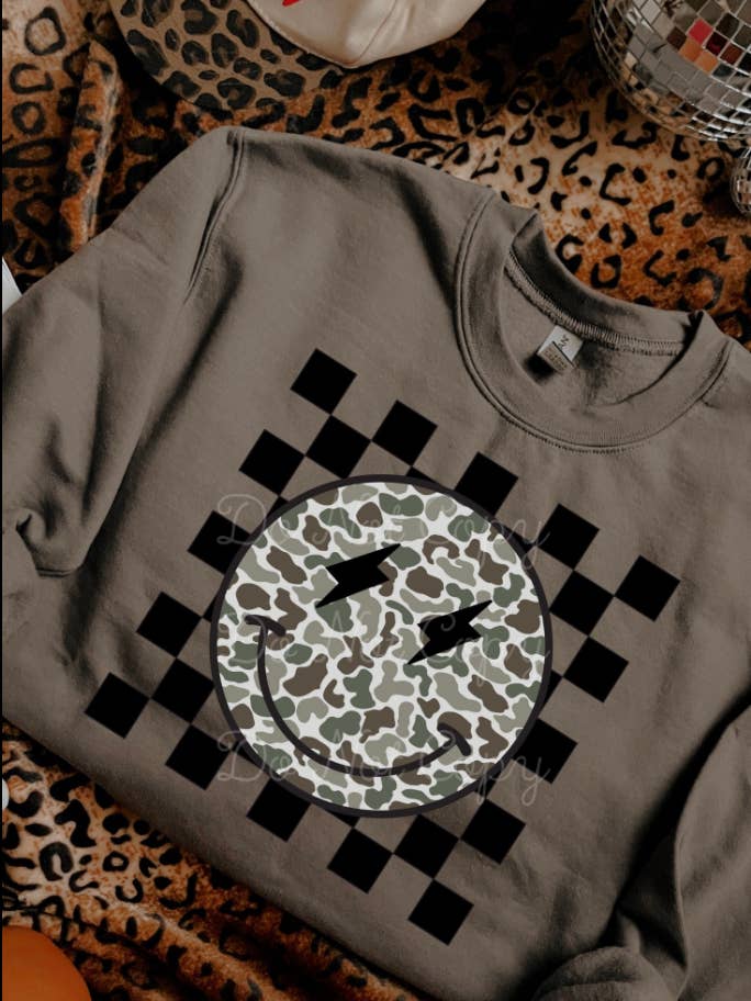 Southern Backroad Tees LLC - Wholesale Graphic Sweatshirt - Women's - Camo Happy Tee/Sweatshirt0
