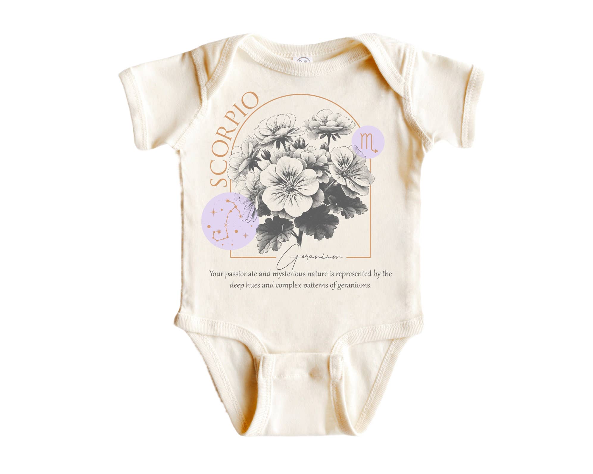North Fork Forager LLC - Wholesale Bodysuit (Non-Footed) - Baby - Scorpio Floral Celestial - Baby Boy Girl Clothes Infant Bodysuit Funny Cute Newborn