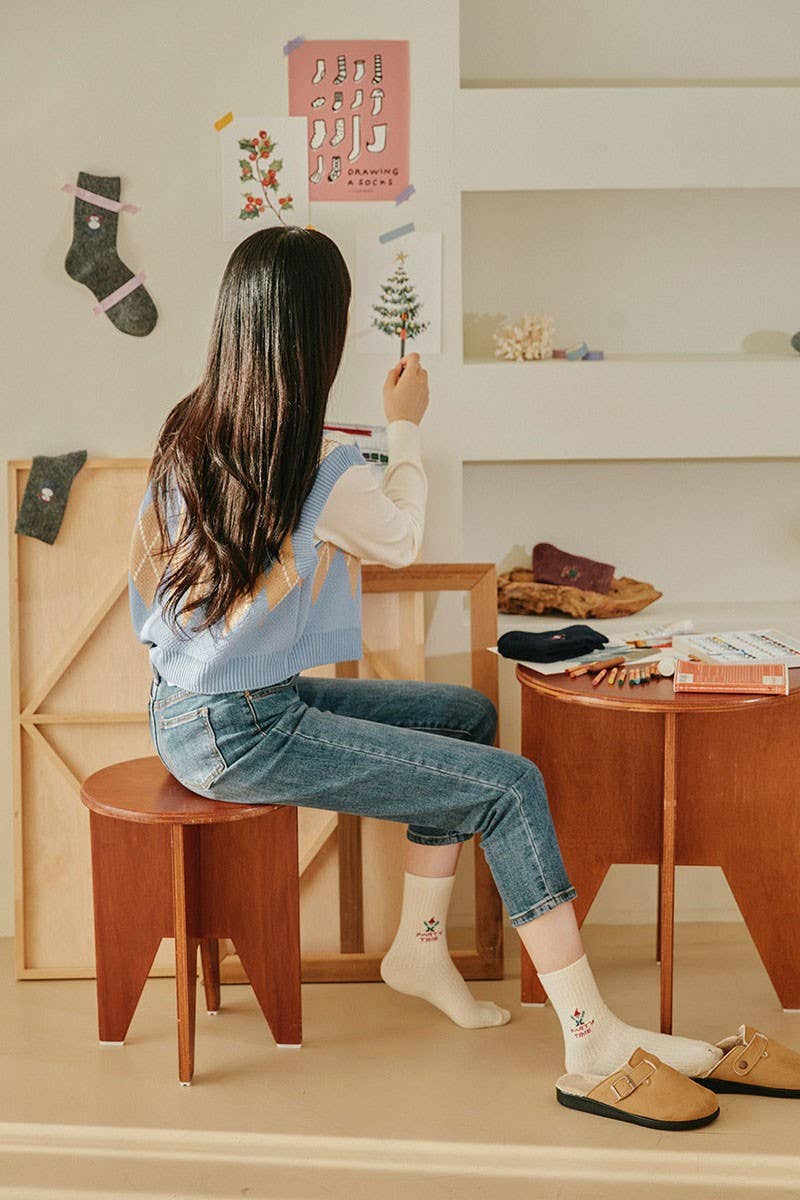  MERRY Women's Christmas Wool Blend Crew Socks for wholesale on Faire4