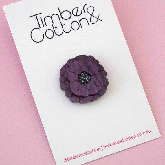 Girlfetti - Wholesale Brooch - Red, Purple & White Poppy Pins & Brooches
