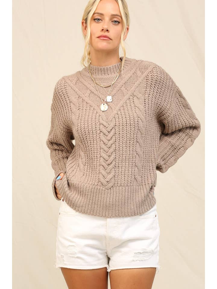 KyeMi - Wholesale Knit Sweater - Women's - Chunky Cable Knit Texture Sweater1