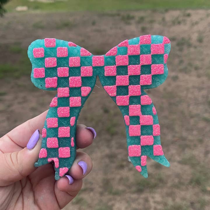 Checkered Bow Car Freshie for wholesale by Simply Made Mama Co