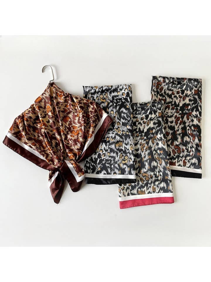 Scarvii - Abstract Leopard Border Square Scarf for wholesale by Funkyrel® Atzbranding Limited