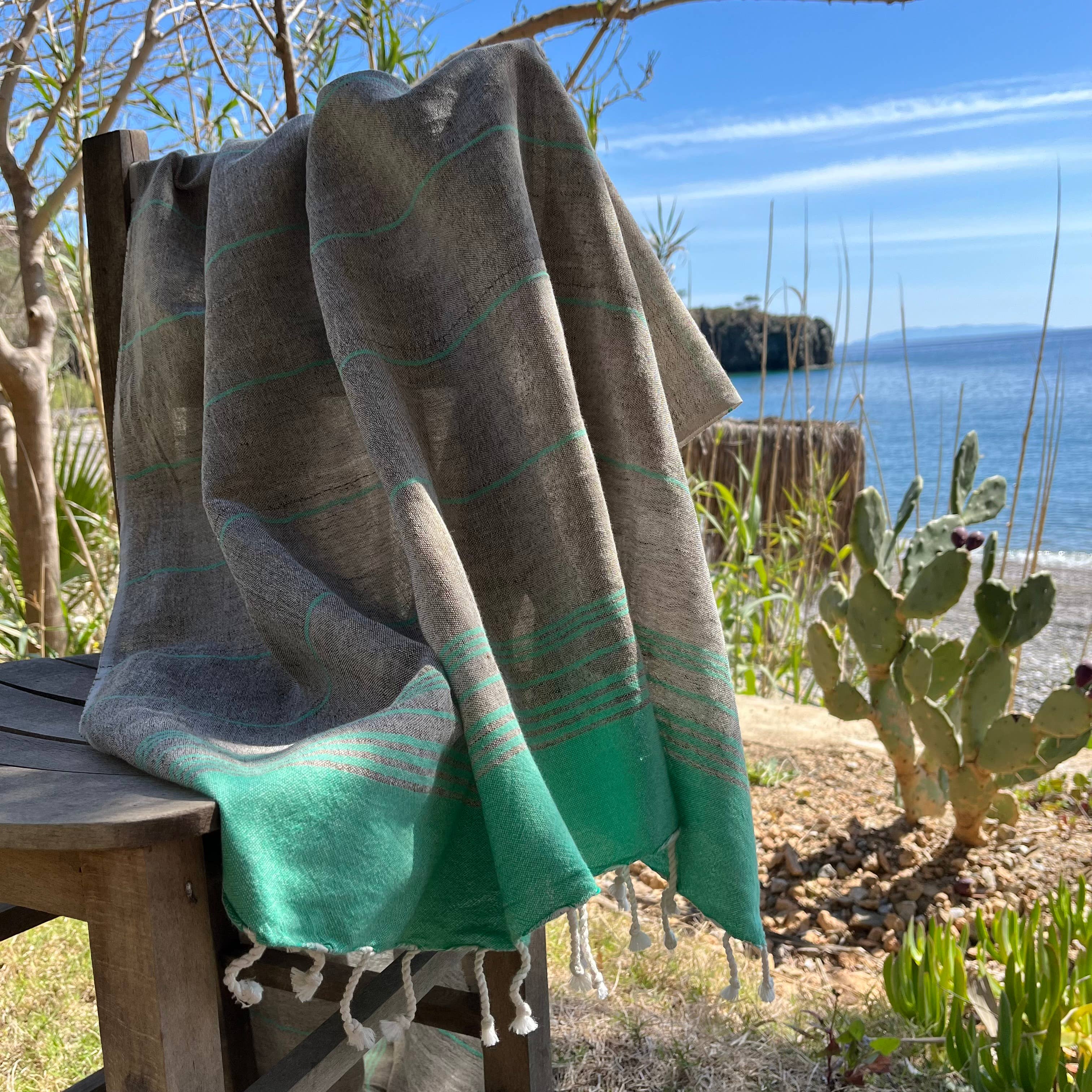 loom.ist – Großhandel Badetuch – Karya Leinen Strandtuch / Türkisches Handtuch6