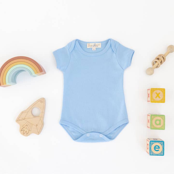 Wholesale Luna Arlo Basics Short Sleeve Bodysuit Sky for your