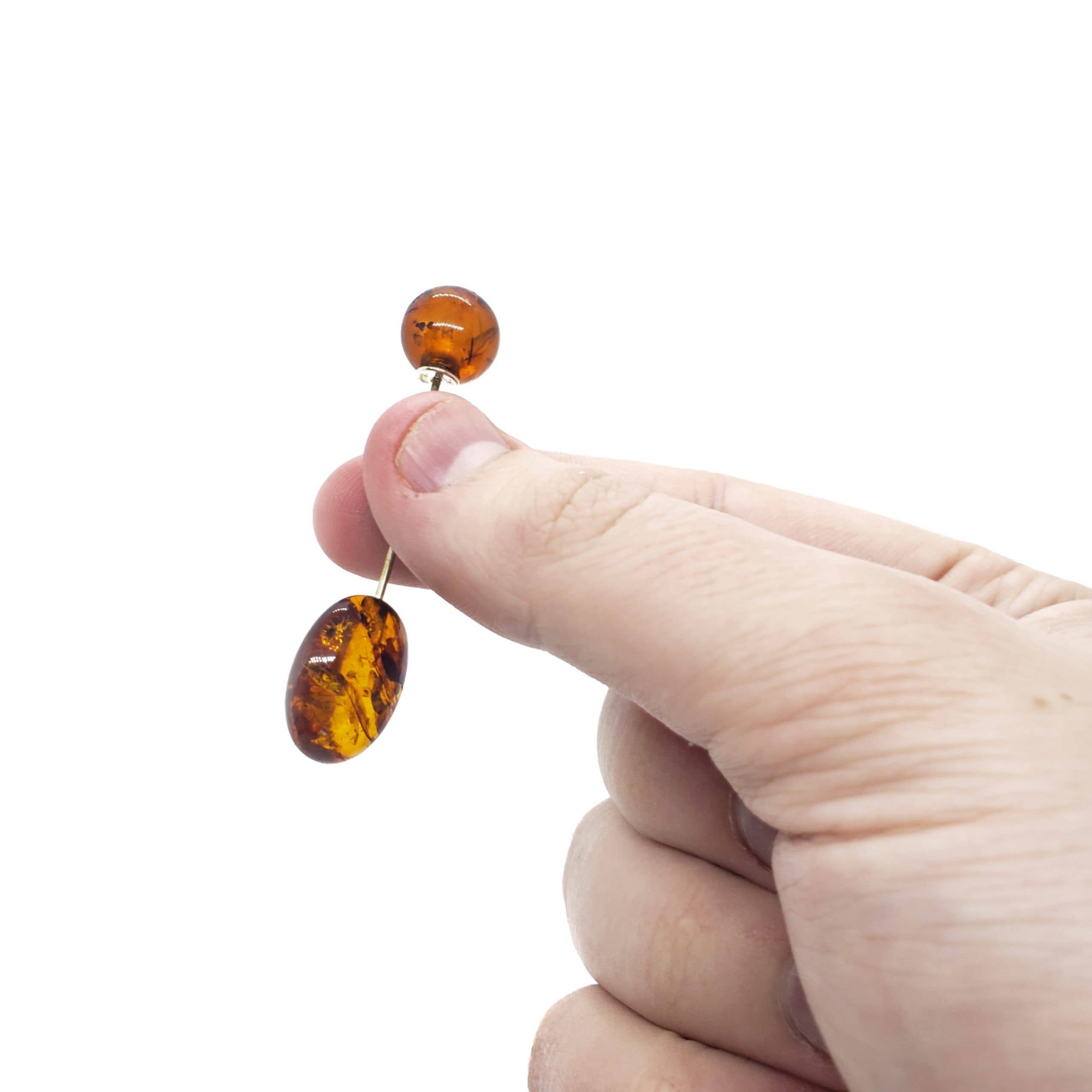 Amberman - Vente Broches - Épinglette en argent ambré cognac1