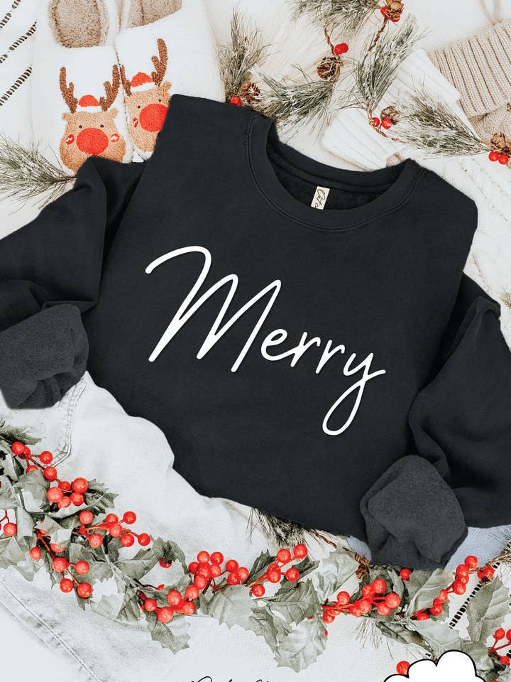 OAT COLLECTIVE - Wholesale Graphic Sweatshirt - Women's - MERRY PUFF Graphic Sweatshirt