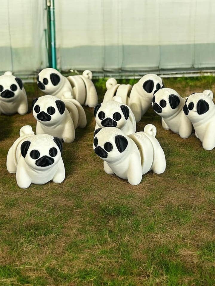 Mini Pug Dog fidget figurine figures 3D printed for wholesale by 3D in Paradise