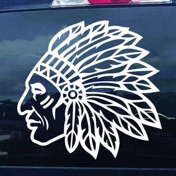 Indian Chief Vinyl Decal, Window Decal, Car Decal for wholesale by Nish Gear