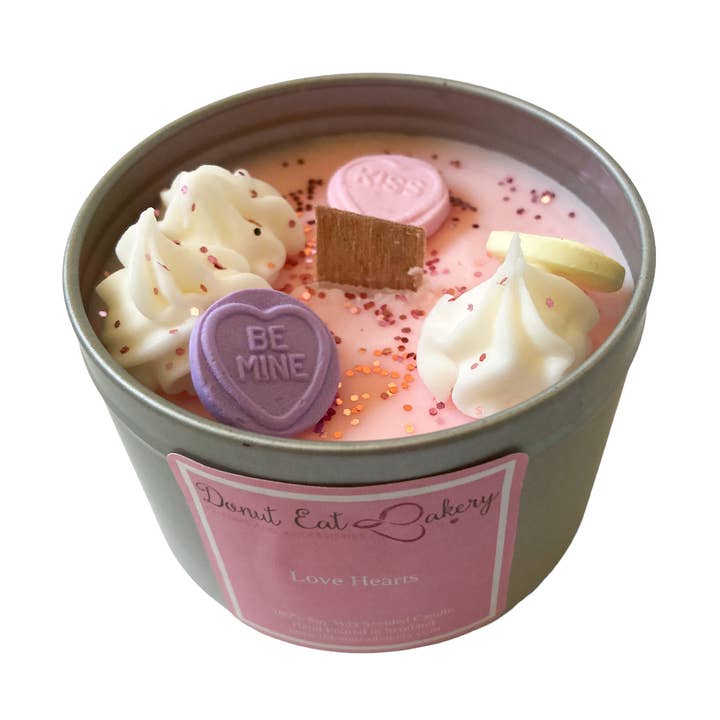 Donut Eat Bakery - Vente Bougie en bocal - Bougie à mèche en bois parfumée Love Hearts0