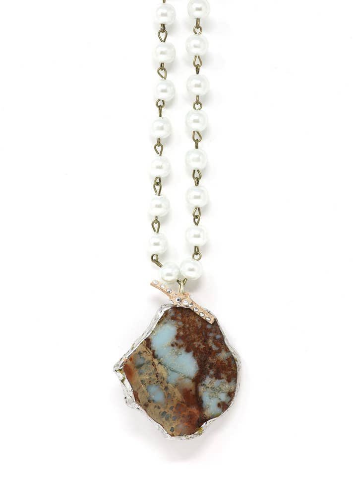Colar de pérolas Aquaterra Jasper por atacado de Little Woodlander