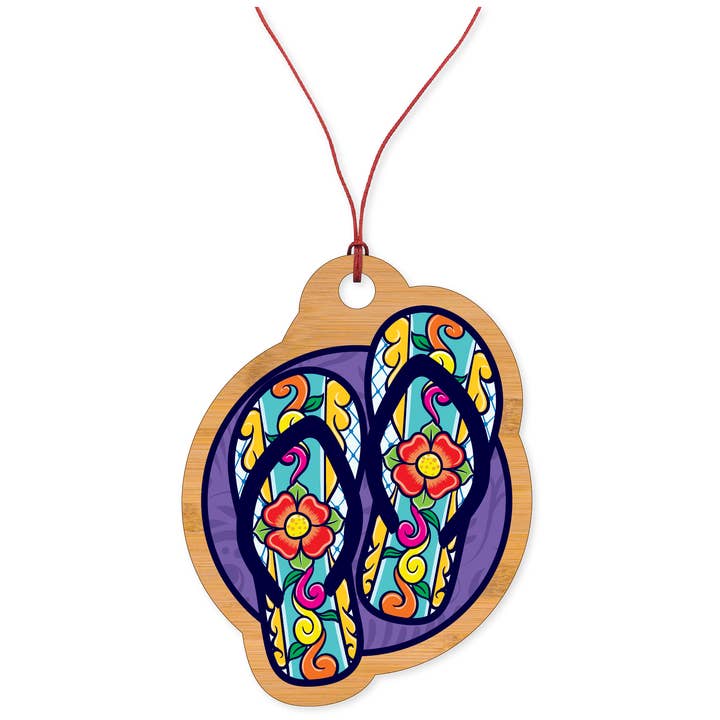 Morris Magnets - Wholesale Ornament - Ornament - Floral Flip Flops 22