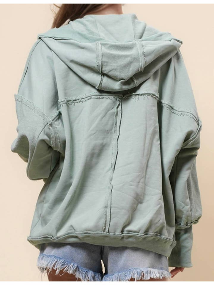 Sweetkama - Wholesale Jacket - Women's - Ladies Solid Color Hood Slouchy Jacket SKT52114