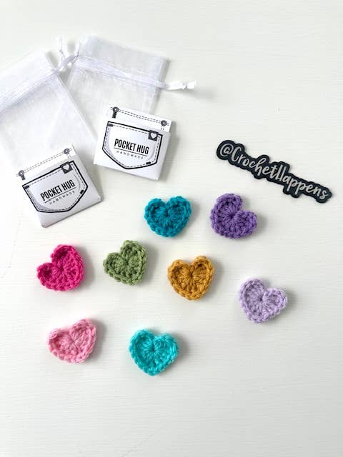 Crochet Happens - Wholesale Keepsake Coin/Token - Mini Pocket Hugs - Set of 8 - Made to Order3