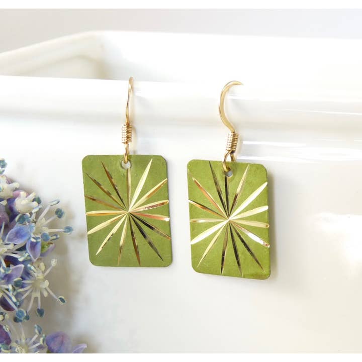 Marlene VanBeek Jewelry - Wholesale Dangle Earrings - Patina Starburst Earrings - 2 Colors