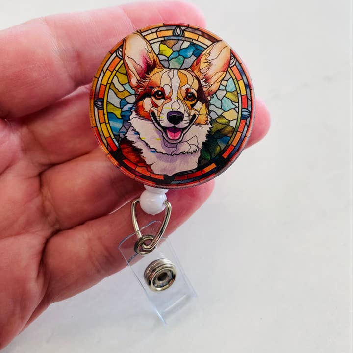 Falso Vitral Cardigan Welsh Corgi Porta-Crachá por atacado de Spellbound Rose Creations