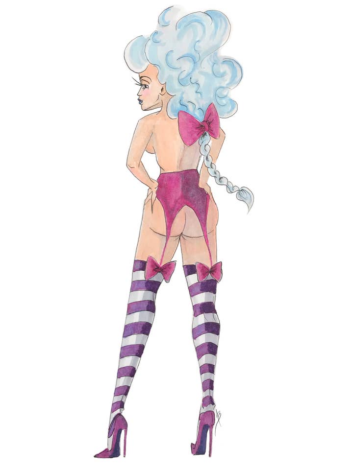 Bas rayés pour la vente par Pincushion Pinups