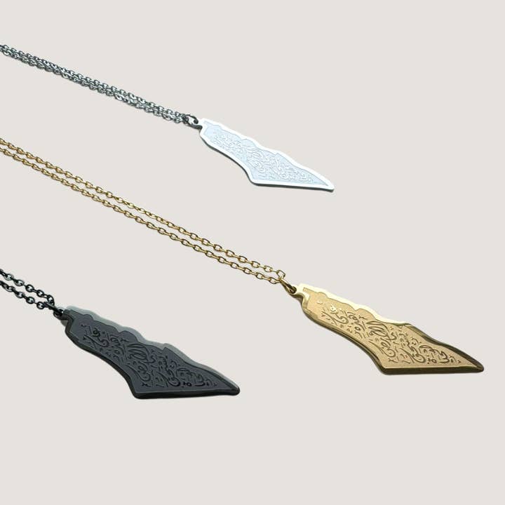 Life Worth Living Palestine Map Necklace for wholesale by Harma