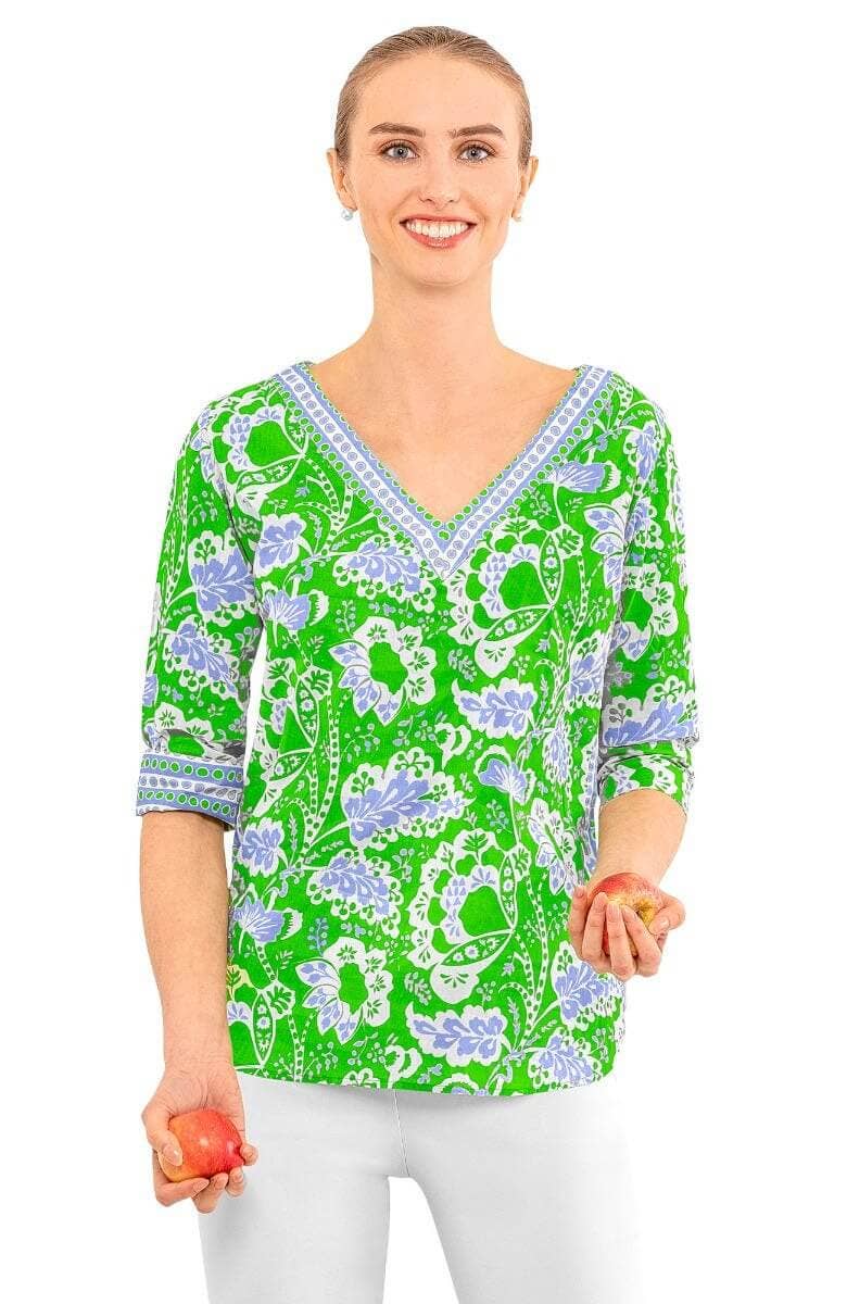 Gretchen Scott LLC - Wholesale Blouse - Women's - Let It Flow Top - Flora5