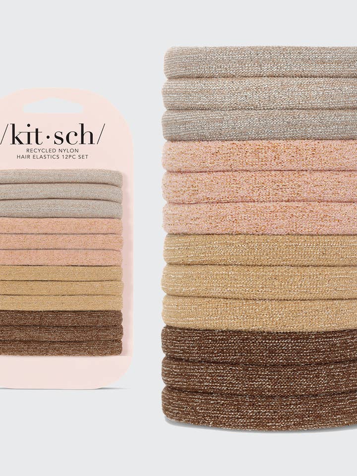 Recycled Nylon Glitter Medium Elastics 12pc- Neutral and other Purchase Wholesale glitz. Free Returns & Net 60 Terms on Faire trending on Faire.