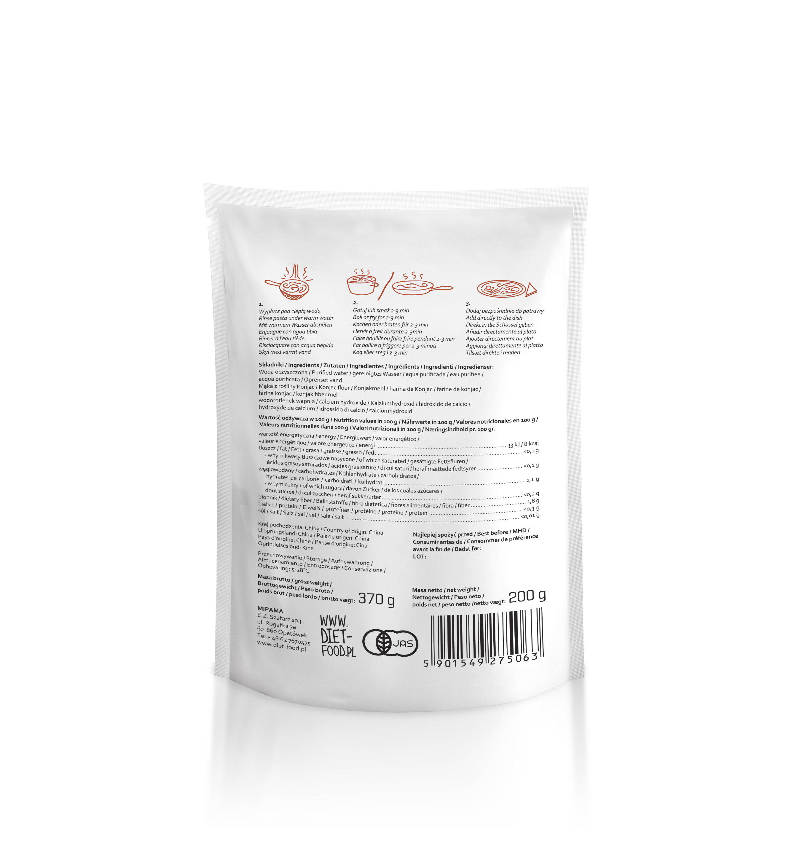 Diet Food - Wholesale Pasta - Shirataki Konjac Pasta Spaghetti 270 g1