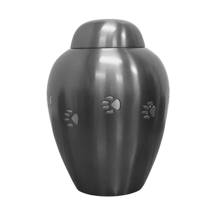 Vintage urn i massivt mässing för husdjur med tassavtryck - Han för wholesale av India Overseas Trading Corporation