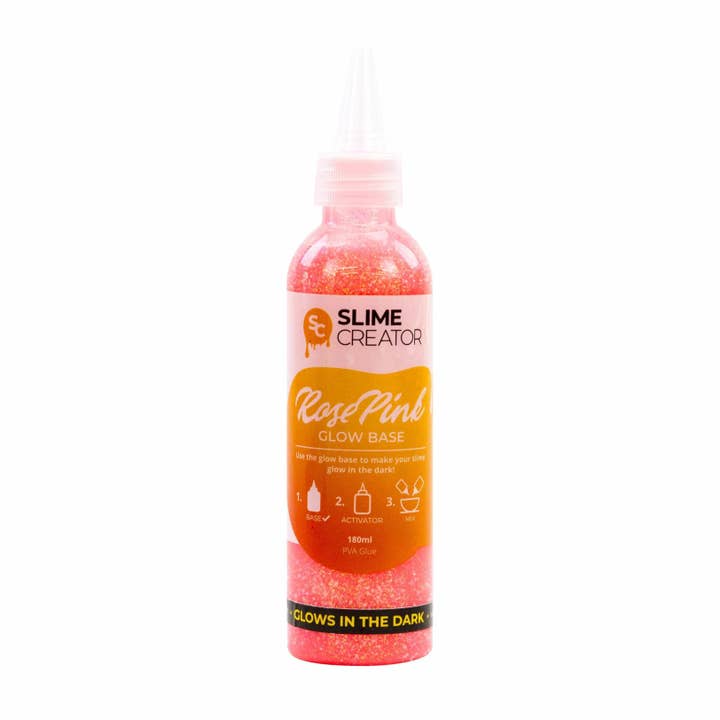 Tonic Studios - Wholesale Putty/slime – Child - Slime Creator - Glow Base Glue - Rose Pink, 180ml Bottle, Glows in the Dark, Safe & Tested, Perfect for DIY Slime Making (Pack of 5)2