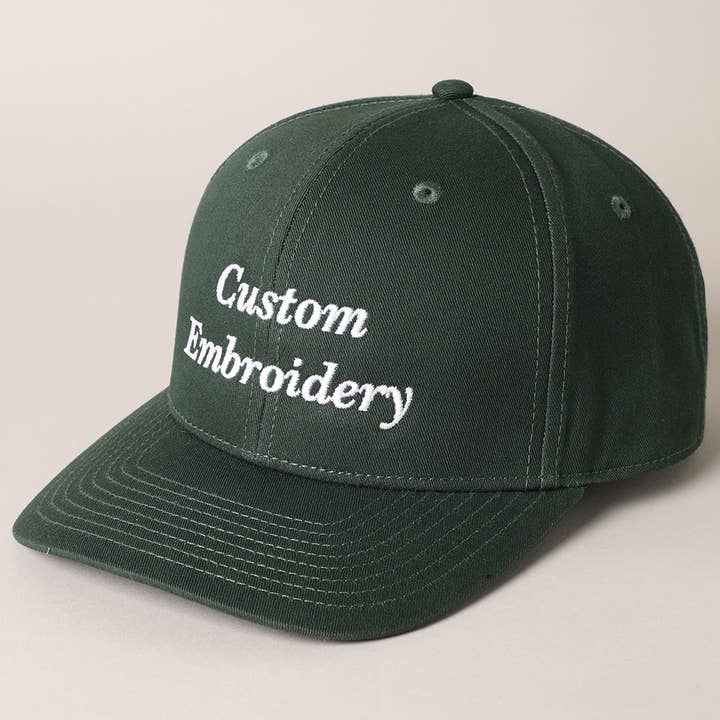 Fashion City - Wholesale Baseball Cap - Unisex - Custom Embroidery Solid Colored Cotton 6 Panels Cap