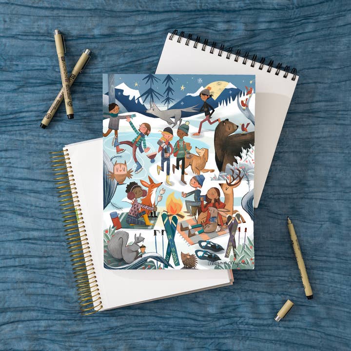 Blank Notebook - "Winter Night" cover for wholesale by Megan Marie Myers Art