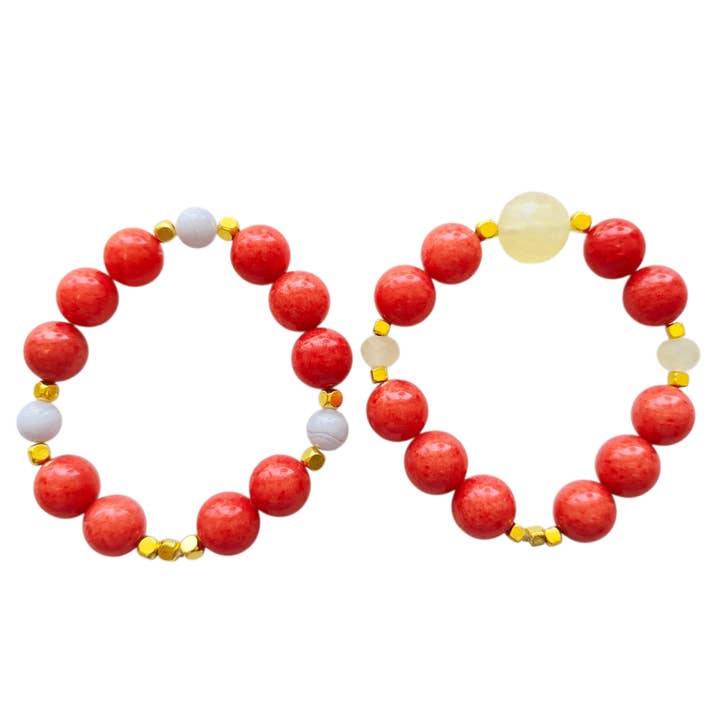 Bracciale di Giada Corallo per la vendita all'ingrosso da parte di MINU Jewels