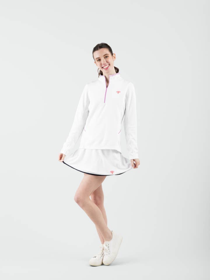 Love All Tennis Women's Tracy 1/4 Zip Jacket Stripes for wholesale by Love All Tennis