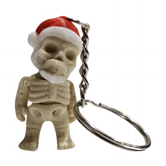Christmas Skeleton Keyring for wholesale by Dans Fidget Foundry