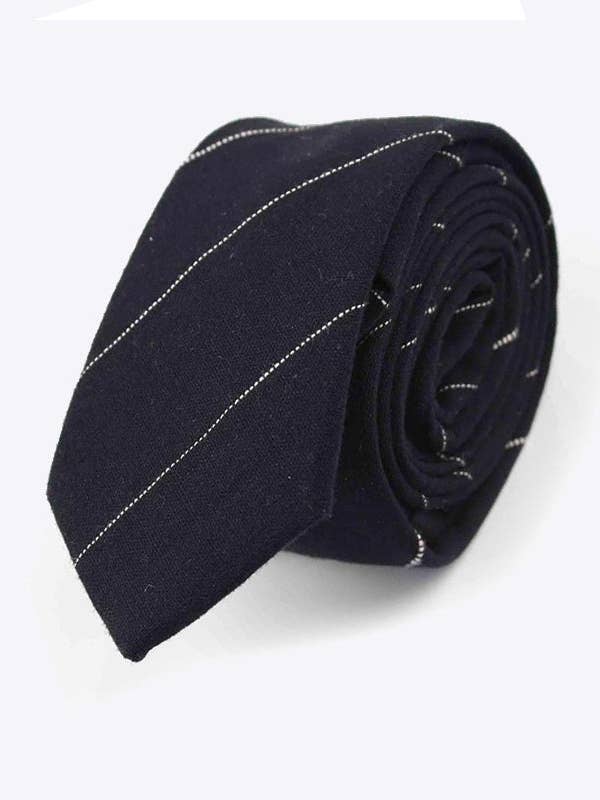 Black Tartan Tie No. 2 Men's Cotton "Marcel" for wholesale by Unipap's