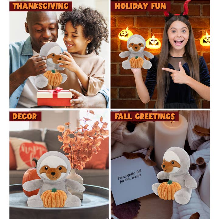 Cota Global – Großhandel Kuschel-/Plüschtier – Kind & Baby – Plüschkürbis - 6" Plüsch - Faultier3