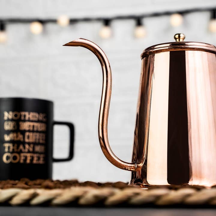 ANATOLIACRAFT - Wholesale Tea Pot - Copper Coffee & Tea Serving Pot | Handmade Solid Copper Coffee Pot | Handmade Copper Kitchen Utensil